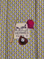 646083 Hermès silk tie yellow baseball pattern 646083 FA