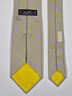 646083 Hermès silk tie yellow baseball pattern 646083 FA