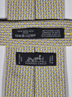 646083 Hermès silk tie yellow baseball pattern 646083 FA