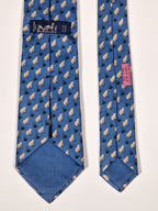 007257 Hermès tie blue frog pattern 7257 MA