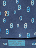 Hermès tie Pandas and scarf rings Hermès 6310 PA tie blue