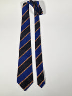 Chanel Vintage silk tie blue and black striped