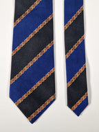 Chanel Vintage silk tie blue and black striped