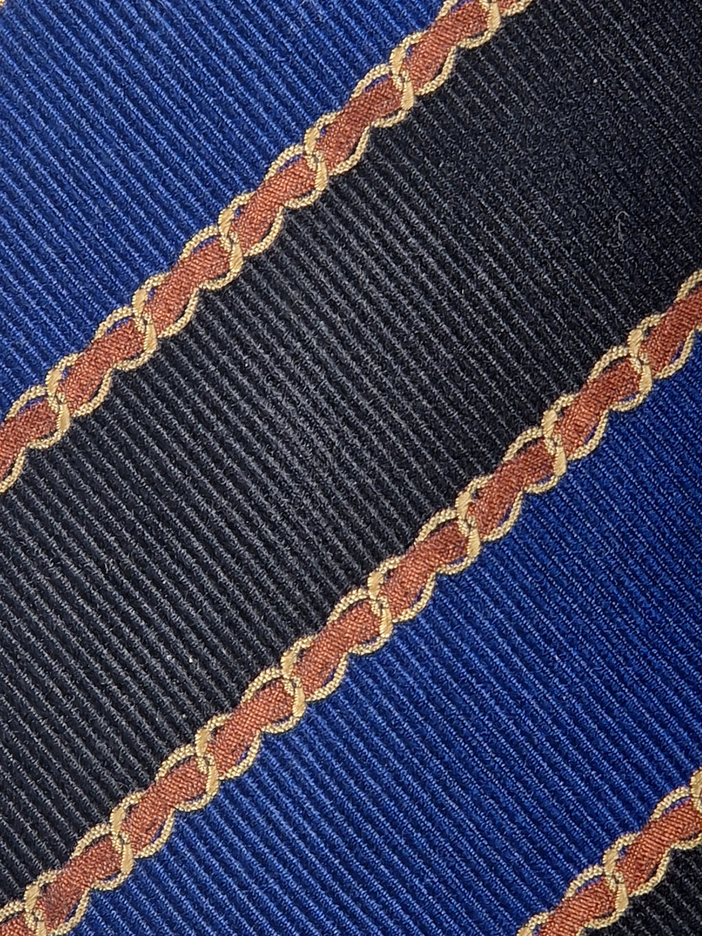 Chanel Vintage silk tie blue and black striped