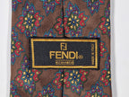 Fendi Vintage silk tie brown