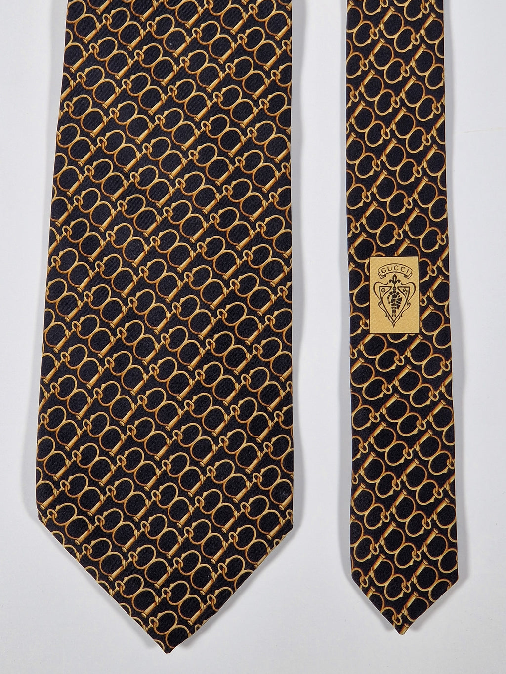 Gucci silk tie black equestrian