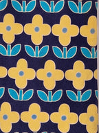 Gucci Vintage silk tie blue yellow flower pattern