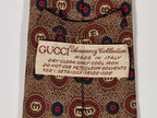 Gucci Vintage silk tie brown loggo flowers