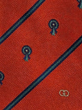 Gucci Vintage silk tie orange striped medalions