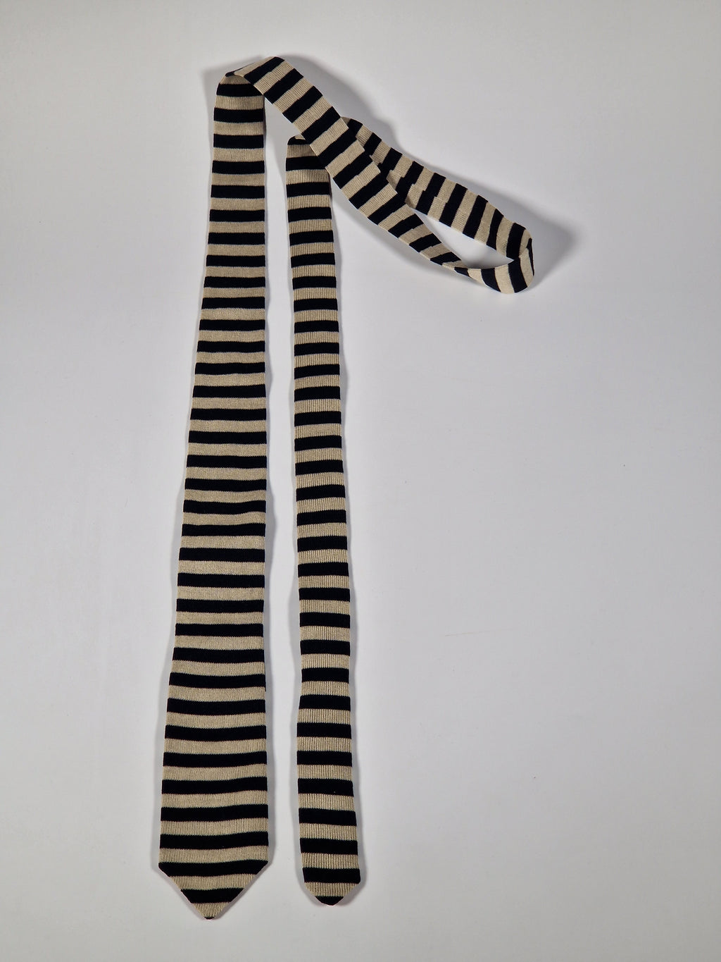 Gucci cotton tie striped black and white knitted