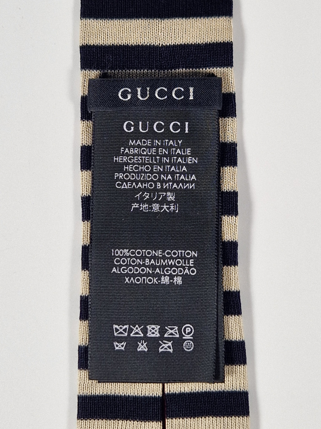Gucci cotton tie striped black and white knitted