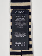 Gucci cotton tie striped black and white knitted