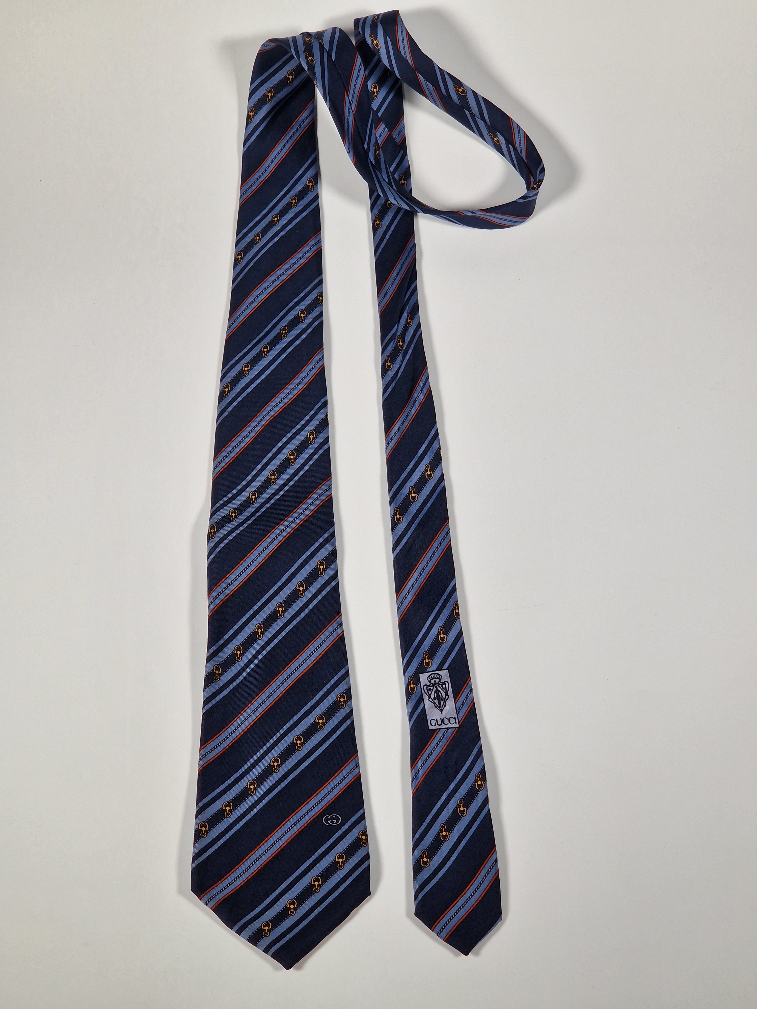 Gucci Vintage silk tie striped blue