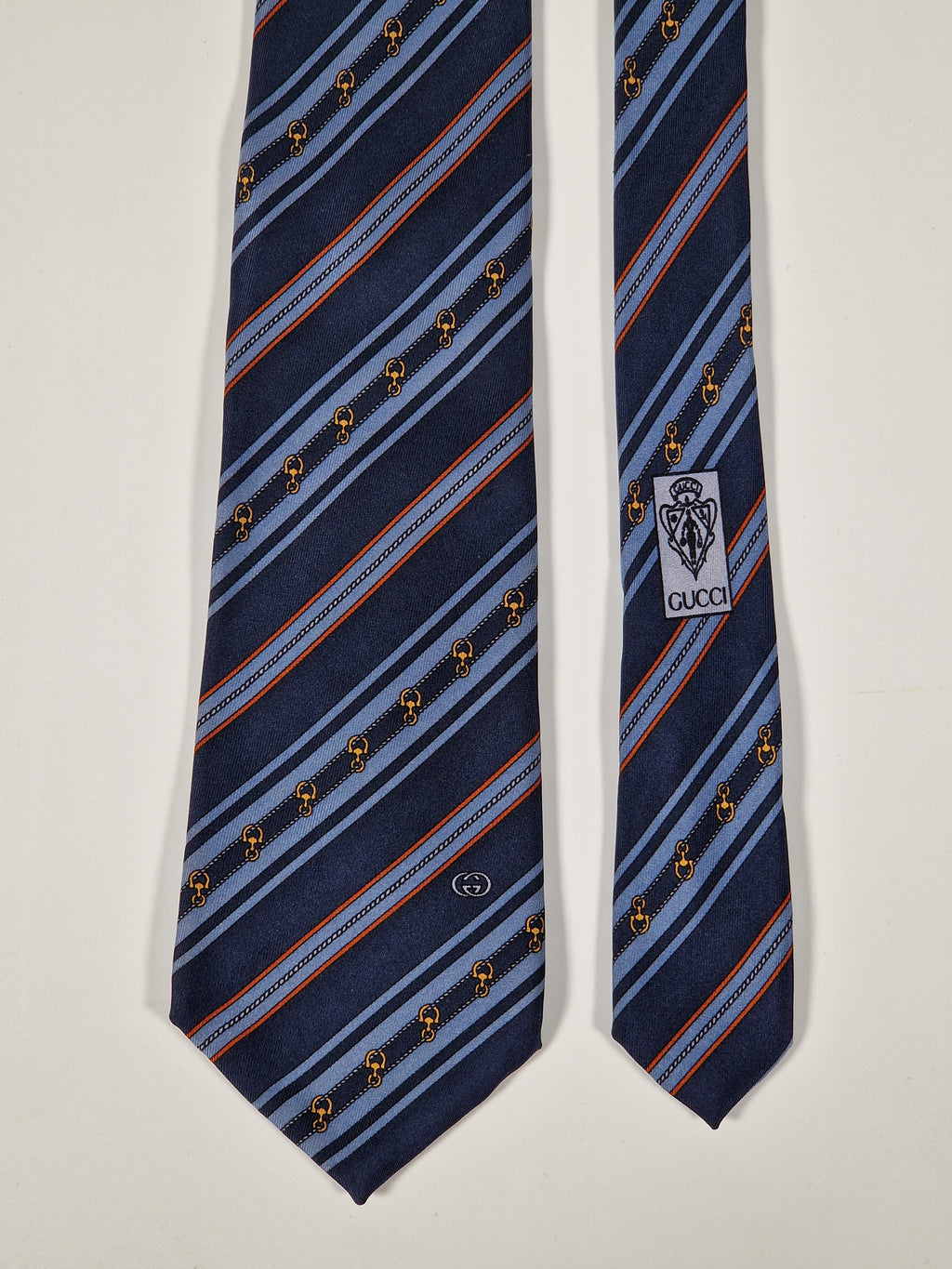 Gucci Vintage silk tie striped blue