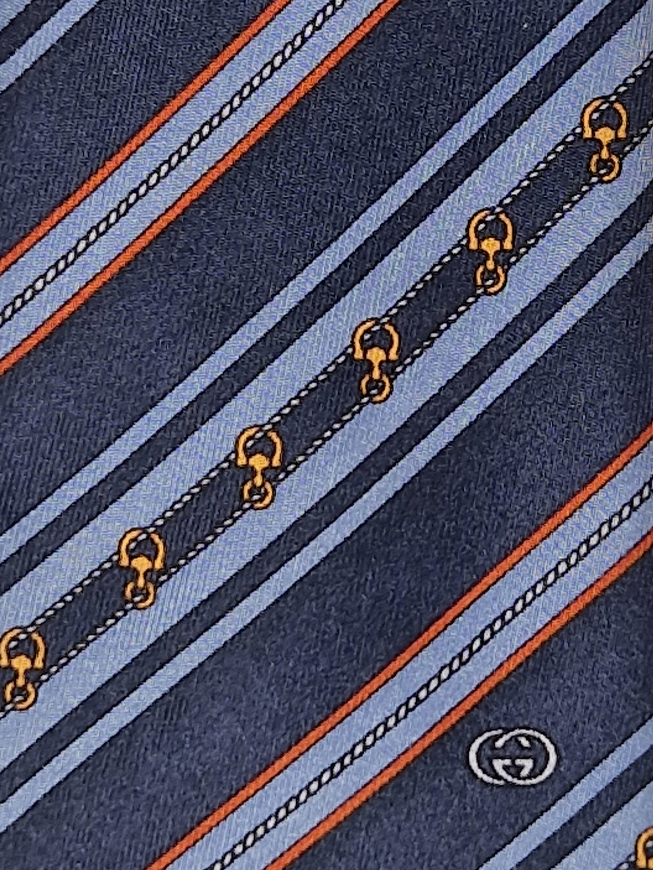 Gucci Vintage silk tie striped blue