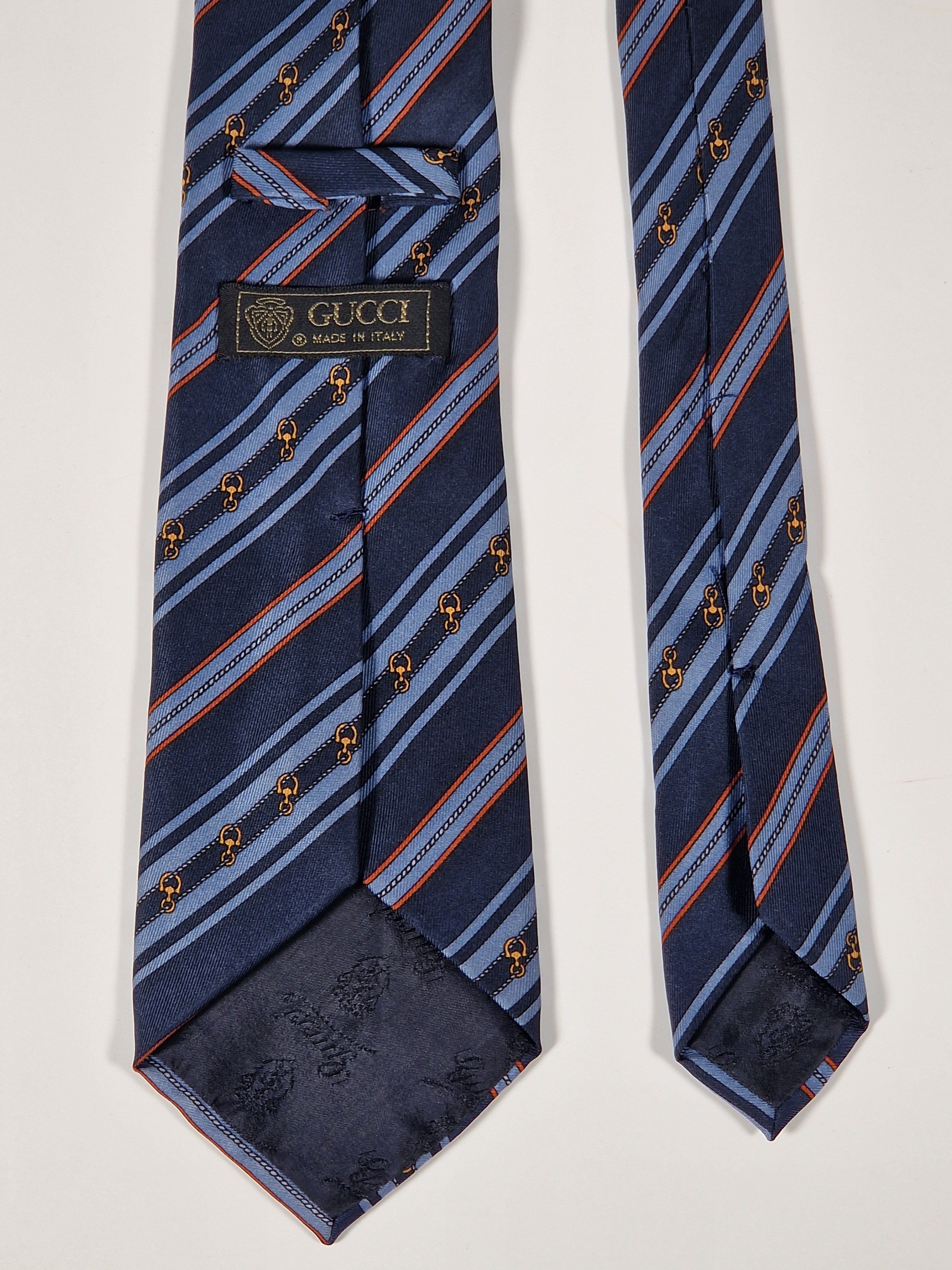 Gucci Vintage silk tie striped blue