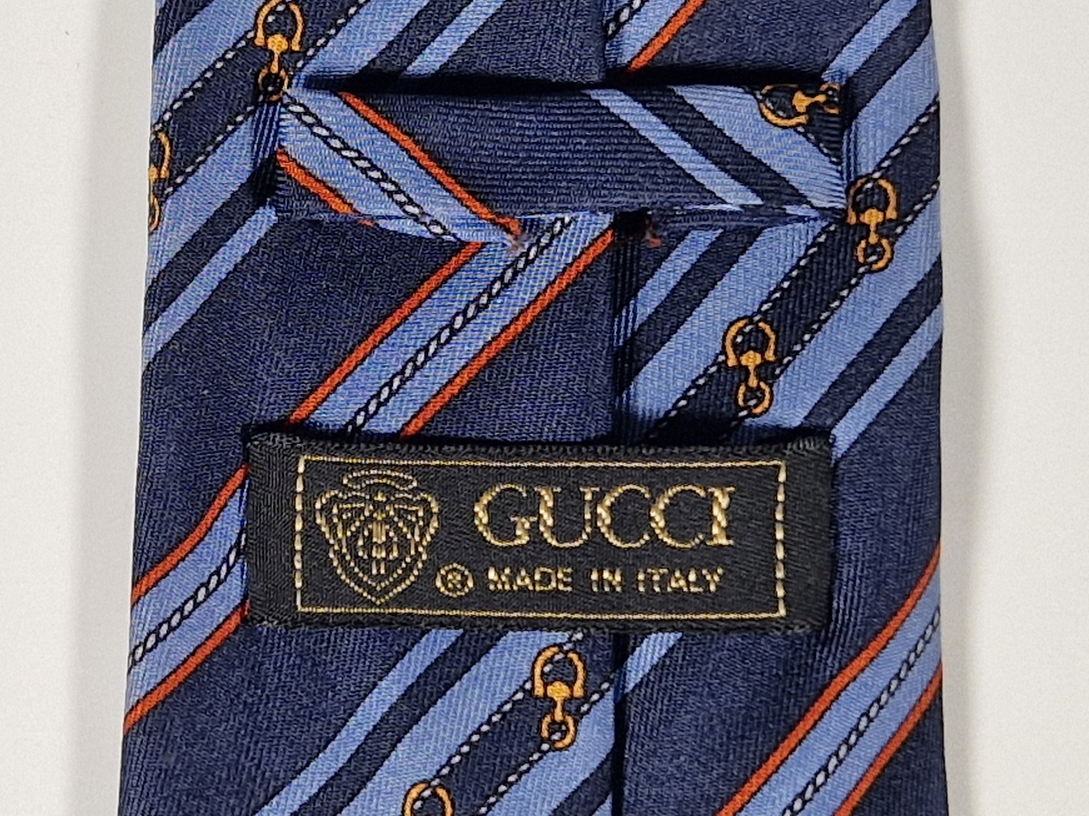 Gucci Vintage silk tie striped blue