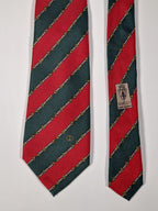 Gucci Vintage silk tie striped red green belt pattern