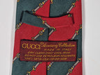 Gucci Vintage silk tie striped red green belt pattern