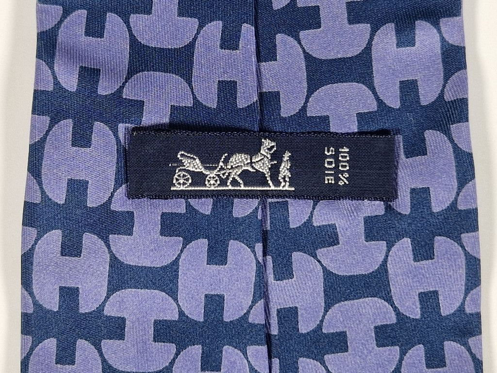Hermés wide vintage silk tie H pattern 213 FA