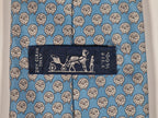Hermès silk tie blue whimsical sheep and ball of yarn pattern 255630 EA
