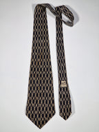 000259 Hermès silk tie black rope pattern Hermès 259 UA tie black