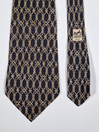 000259 Hermès silk tie black rope pattern Hermès 259 UA tie black