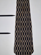 000259 Hermès silk tie black rope pattern Hermès 259 UA tie black