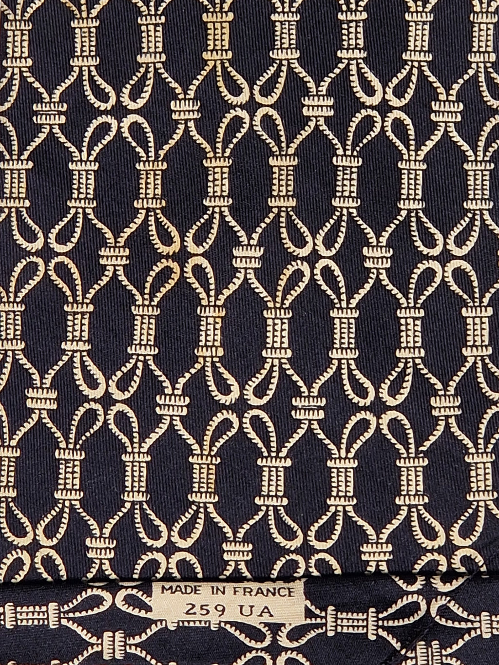 000259 Hermès silk tie black rope pattern Hermès 259 UA tie black