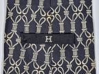 000259 Hermès silk tie black rope pattern Hermès 259 UA tie black