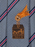 339221  Hermès jaquard tie blue "Jack in the box" 339221 T