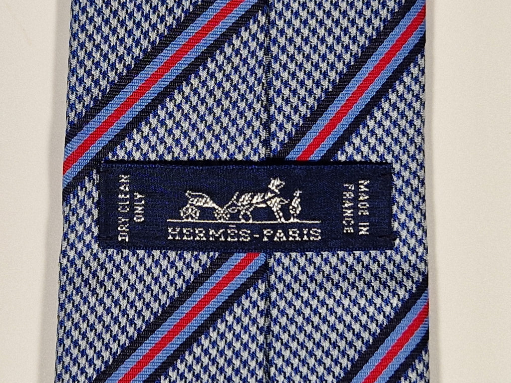 339221  Hermès jaquard tie blue "Jack in the box" 339221 T