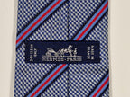 339221  Hermès jaquard tie blue "Jack in the box" 339221 T