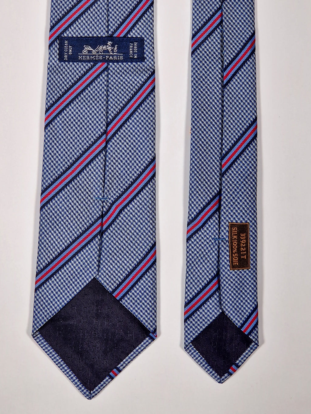 339221  Hermès jaquard tie blue "Jack in the box" 339221 T