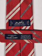 Hermés red silk tie horse 339246 T tie