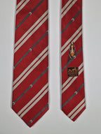 Hermés red silk tie horse 339246 T tie