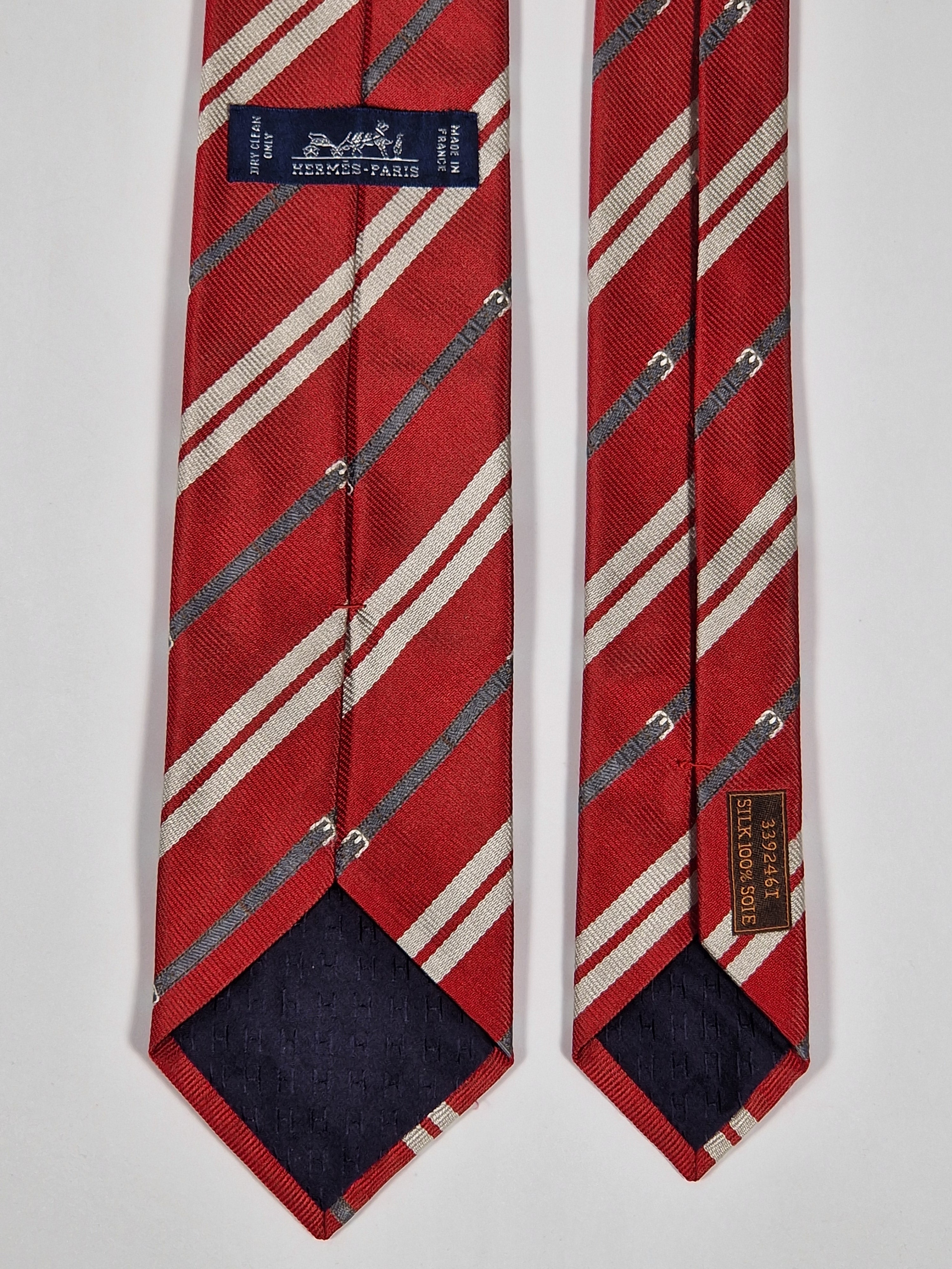 Hermés red silk tie horse 339246 T tie