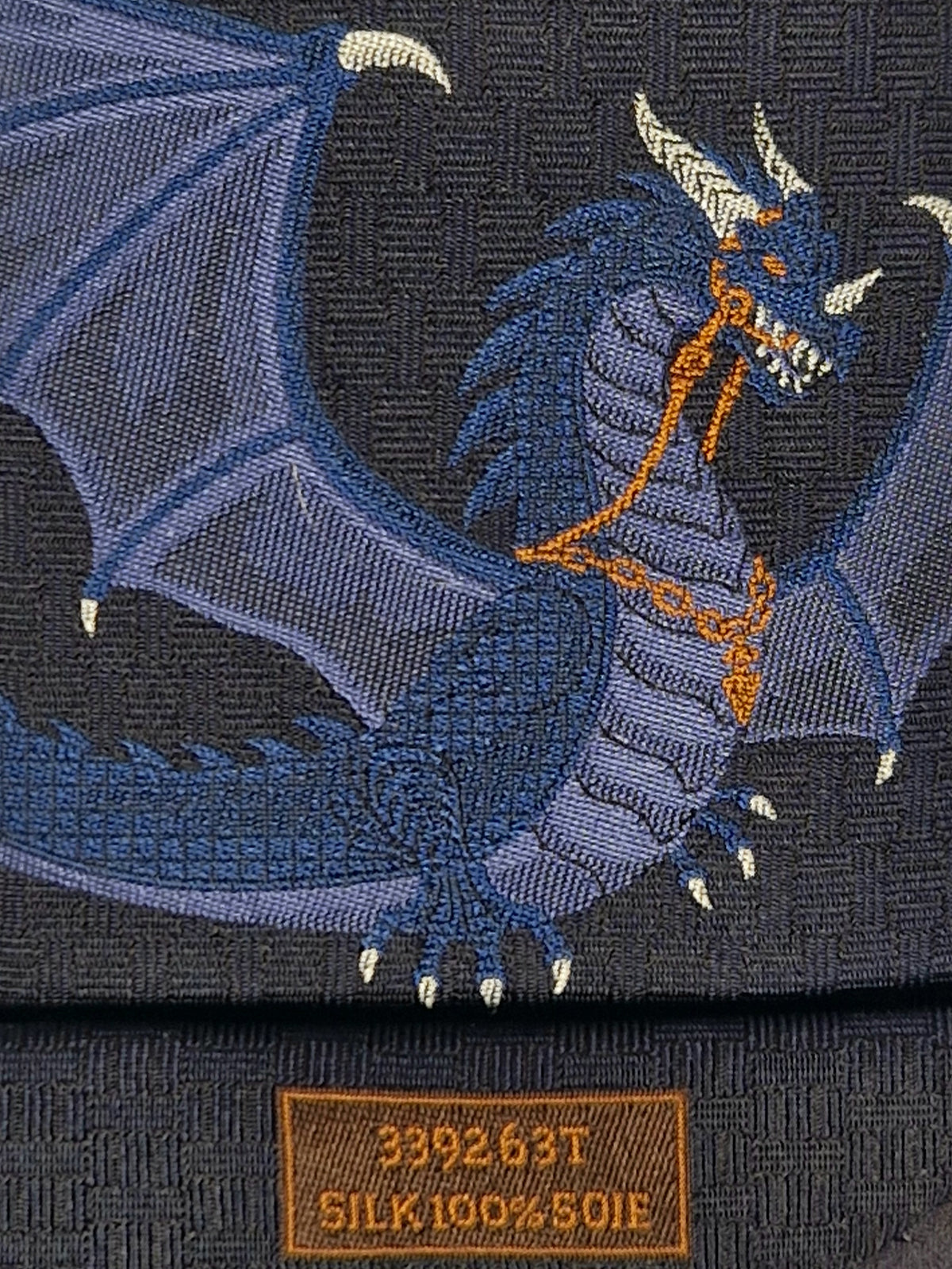 339263 Hermès tie  black dragon Hermès 339263 T tie black