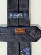 339263 Hermès tie  black dragon Hermès 339263 T tie black