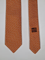 339272 Hermès jaquard tie orange H pattern 339272 T