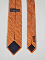 339272 Hermès jaquard tie orange H pattern 339272 T