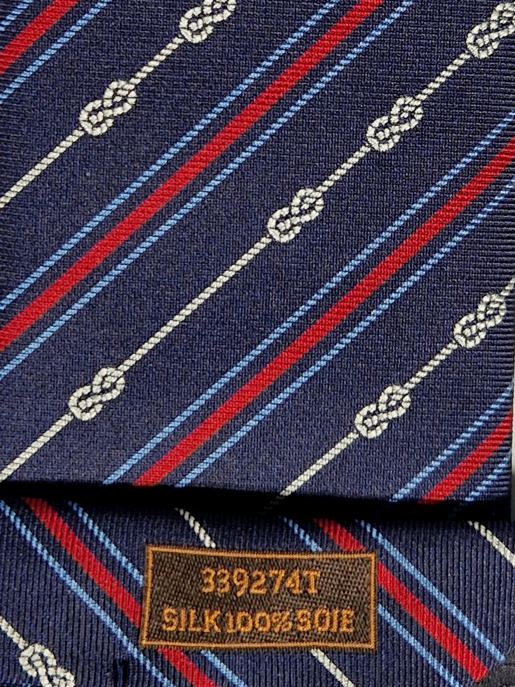 Hermés blue silk tie yacht 339274 T with box