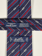 Hermés blue silk tie yacht 339274 T with box