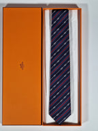 Hermés blue silk tie yacht 339274 T with box