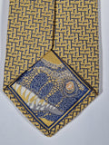 339301 Hermès tie yellow T-rex and H pattern 339301 T