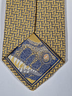 339301 Hermès tie yellow T-rex and H pattern 339301 T