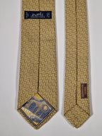 339301 Hermès tie yellow T-rex and H pattern 339301 T