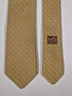 339301 Hermès tie yellow T-rex and H pattern 339301 T