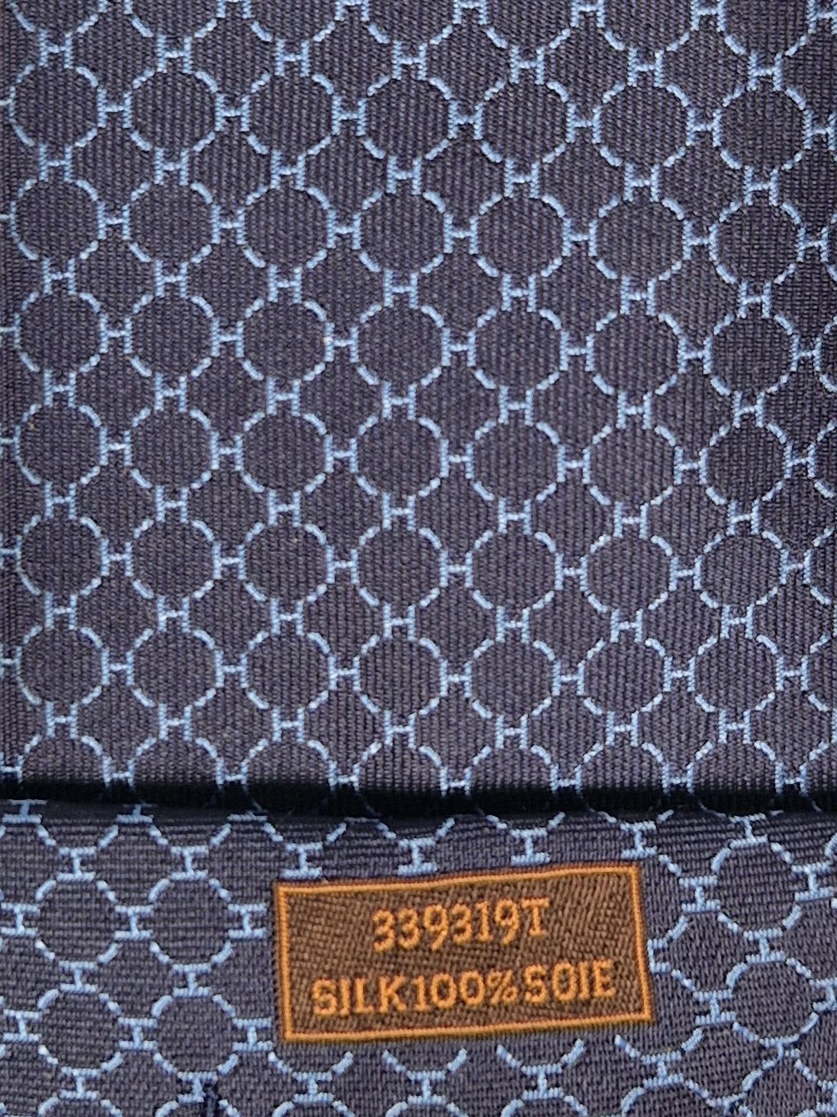 339319  Hermès tie blue 7 H Cheval Punk 339319 T
