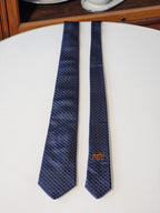 339319  Hermès tie blue 7 H Cheval Punk 339319 T